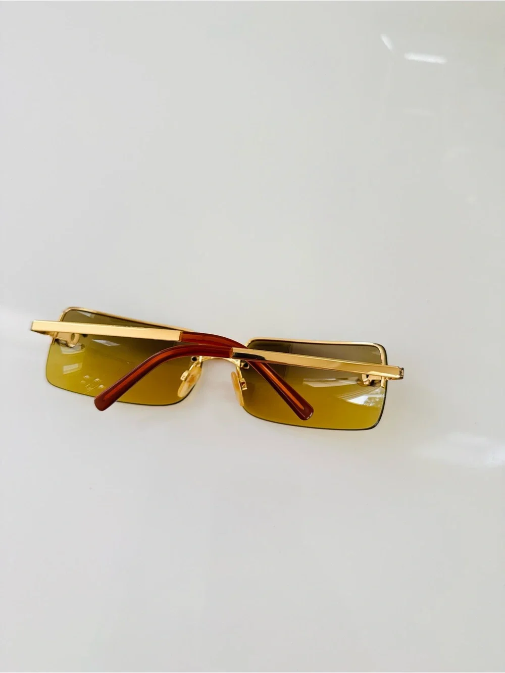 RARE ✨Authentic Vintage Chanel 4104-B rimless gold sunglasses